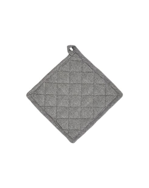 Grembiule, guanto da forno e presina in cotone grigio - 60x90 cm + 17x32 cm + 20x20 cm
