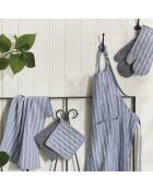 Grembiule, guanto da forno e presina in cotone grigio - 60x90 cm + 17x32 cm + 20x20 cm