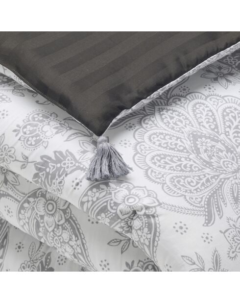 Steppdecke mit Quasten aus Baumwollsatin Fleur de Prestige beige - 140x200 cm