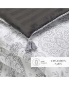 Steppdecke mit Quasten aus Baumwollsatin Fleur de Prestige beige - 140x200 cm