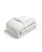 Steppdecke mit Quasten Baumwollgaze Uni Blanc 02 - 140x200 cm