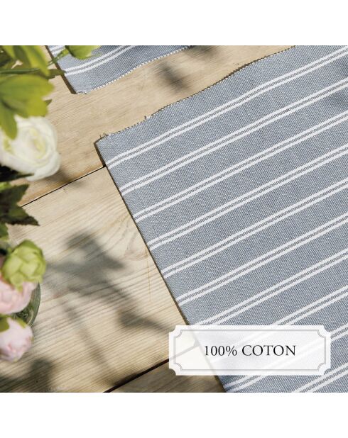 4 tovagliette blu in cotone - 4x (40x35 cm)