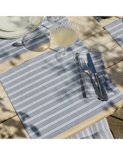 4 tovagliette blu in cotone - 4x (40x35 cm)