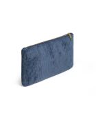 Bolsa plana de pana azul Uni - 20x12 cm