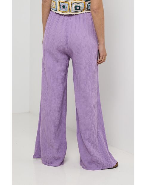 Paarse kobalt linnen broek
