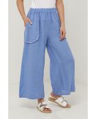 Zenith azurblaue Leinenhose