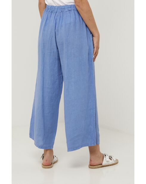 Zenith azurblaue Leinenhose