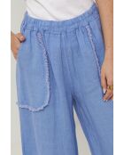 Zenith azurblaue Leinenhose