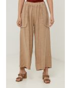 Fusion camel linnen broek