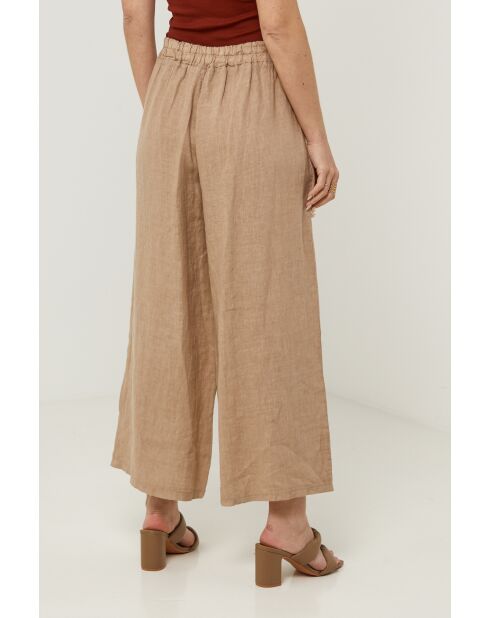 Fusion camel linnen broek