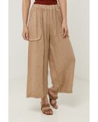 Fusion camel linnen broek