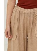 Fusion camel linnen broek