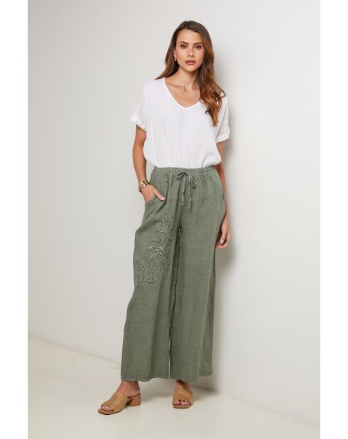 Khakifarbene Leinenhose Meteor