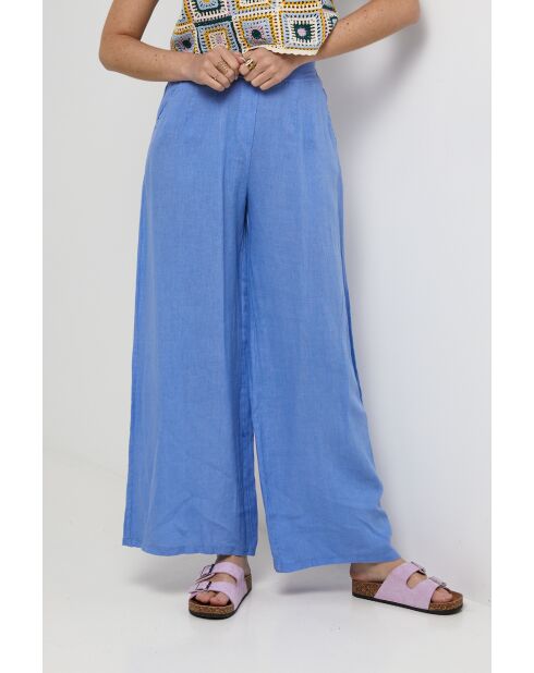 Pantalon en lin Nova indigo