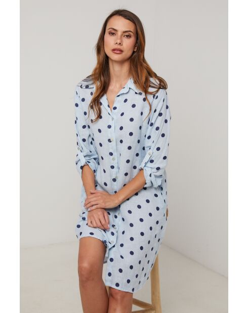 Robe en lin Arctic ciel