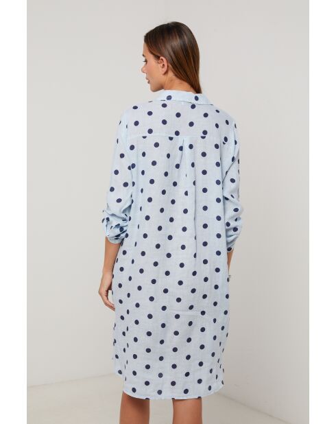 Robe en lin Arctic ciel