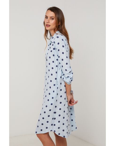 Robe en lin Arctic ciel