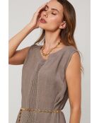 Taupefarbenes Leinenkleid Shadow