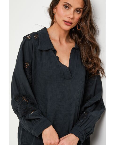 Tunique en coton Hyperdrive noire