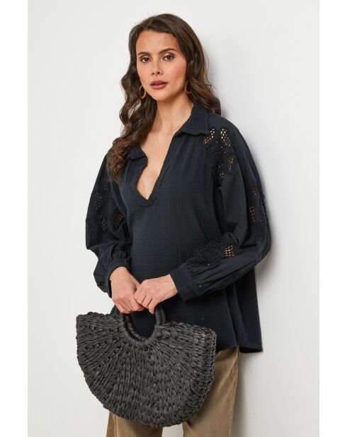 Tunique en coton Hyperdrive noire