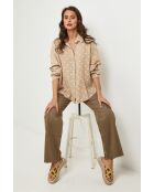 Beige/wit overhemd van Nimbus-katoen