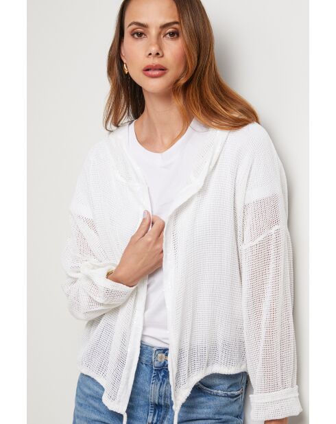 Gilet Horizon in lino bianco