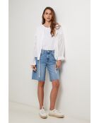 Gilet Horizon in lino bianco