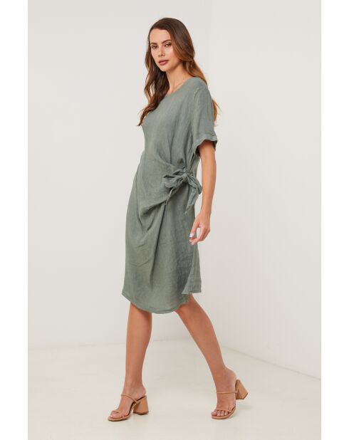 Khakifarbenes Leinenkleid Vanguard