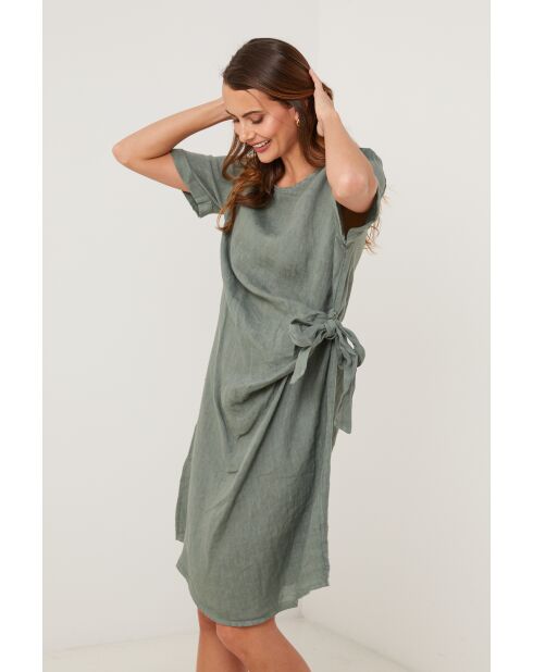 Khakifarbenes Leinenkleid Vanguard