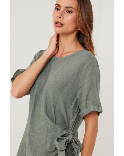 Khakifarbenes Leinenkleid Vanguard