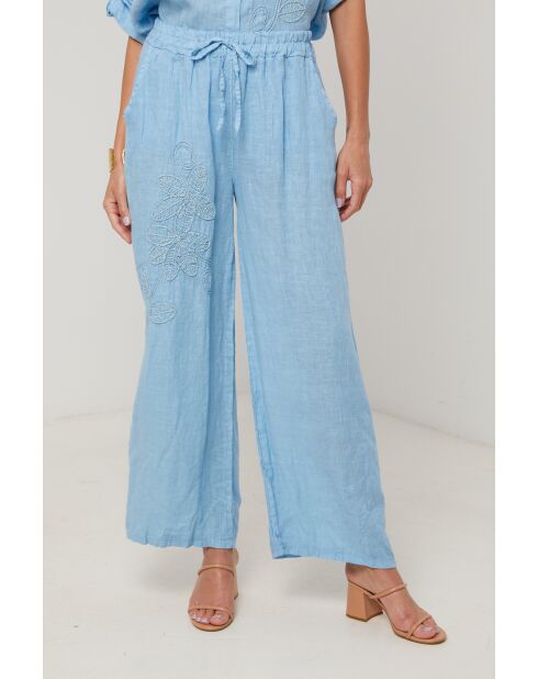 Leinenhose Indigo Titanium