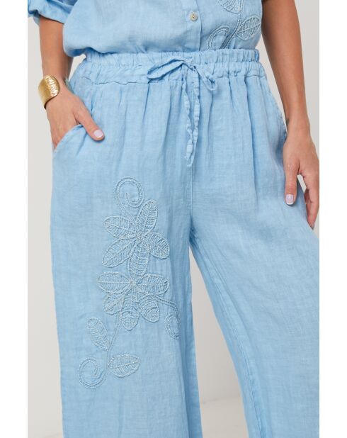 Leinenhose Indigo Titanium
