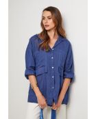 VisionCore marineblaues Leinenhemd