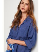 VisionCore marineblaues Leinenhemd