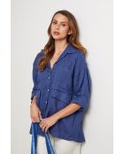 VisionCore marineblaues Leinenhemd