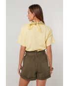 Top con sciarpa Wildfire in cotone giallo