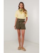 Top con sciarpa Wildfire in cotone giallo