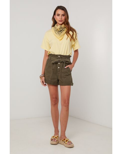 Top con sciarpa Wildfire in cotone giallo