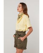 Top con sciarpa Wildfire in cotone giallo