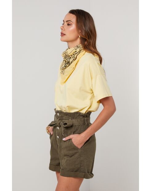 Top con sciarpa Wildfire in cotone giallo