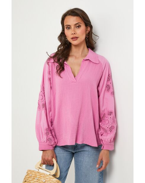 Tunique en coton Intellisys rose