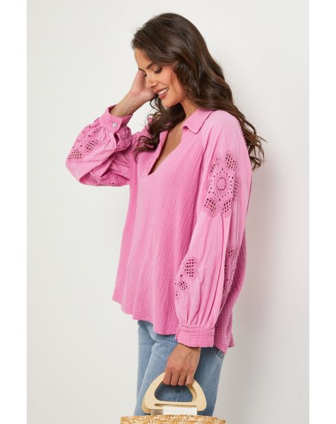 Tunique en coton Intellisys rose