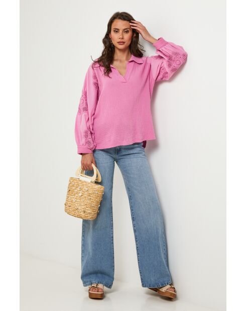 Tunique en coton Intellisys rose