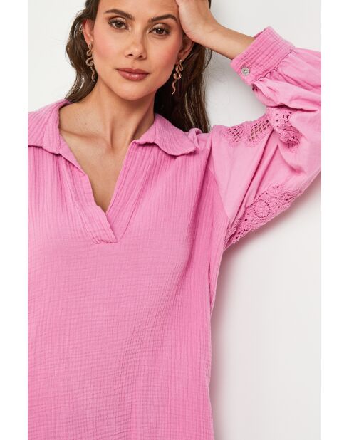Tunique en coton Intellisys rose