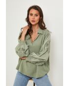 Tunica Khaki Gridline in cotone