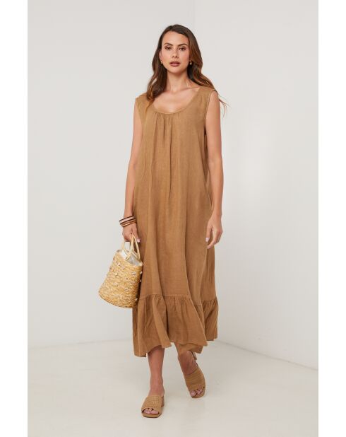 Robe en lin Upwind camel