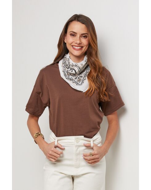 Top tipo bufanda Ventus choco de algodón