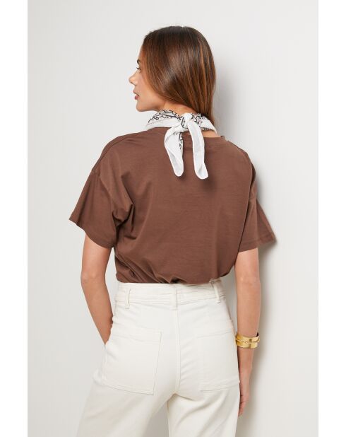 Top tipo bufanda Ventus choco de algodón