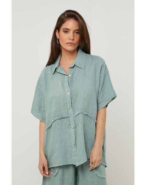 Camicia in lino verde Volt