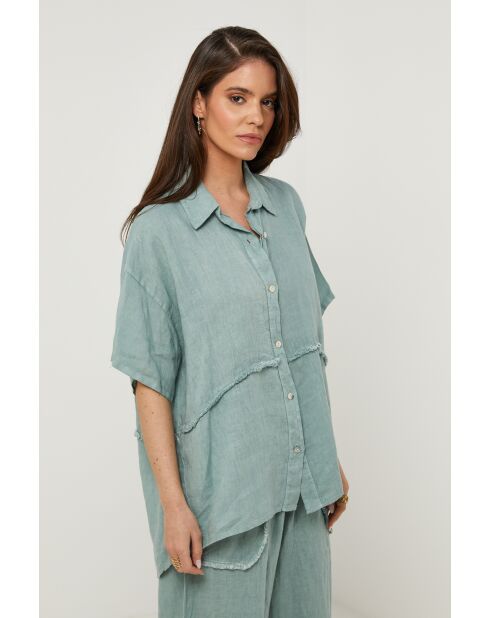 Camicia in lino verde Volt
